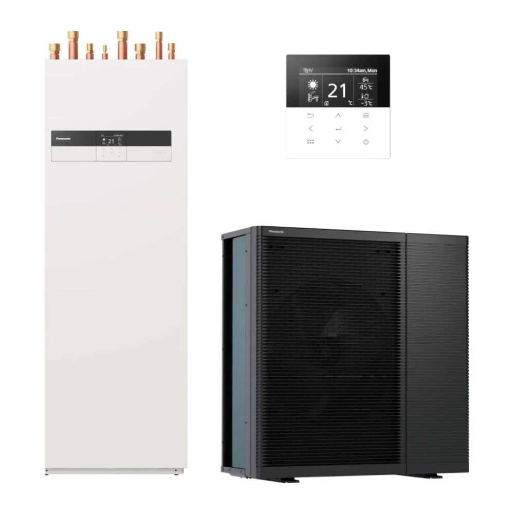 Panasonic Aquarea High Performance All In One levegő-víz hőszivattyú - 7 kW, 1 fázisú, 3 kW kiegészítő fűtőbetéttel, WH-UDZ07KE5/WH-ADC0309K3E5
