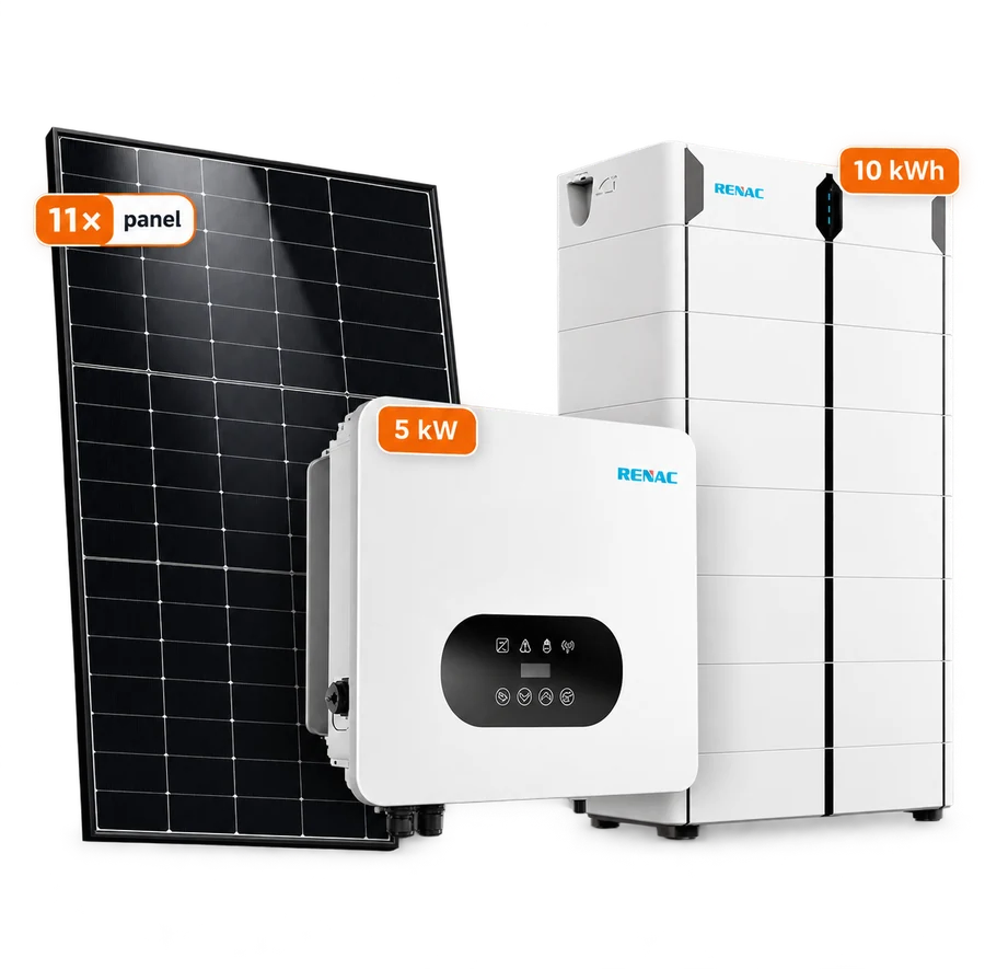 11 GreenHero panel, RENAC 5 kW inverter és 10 kWh Turbo H4 energiatároló