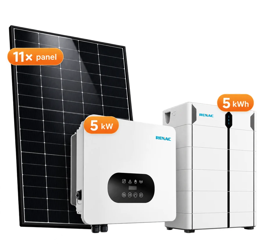11 GreenHero panel, RENAC 5 kW inverter és 5 kWh Turbo H4 energiatároló