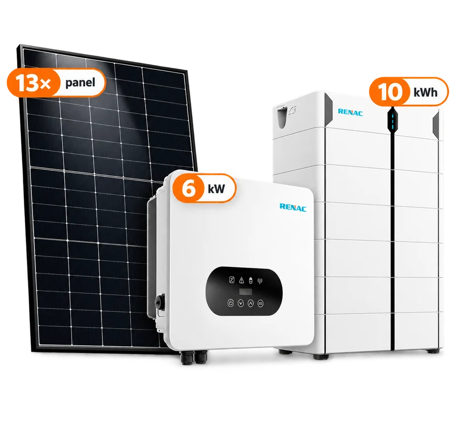 13 GreenHero panel, RENAC 6 kW inverter és 10 kWh Turbo H4 energiatároló
