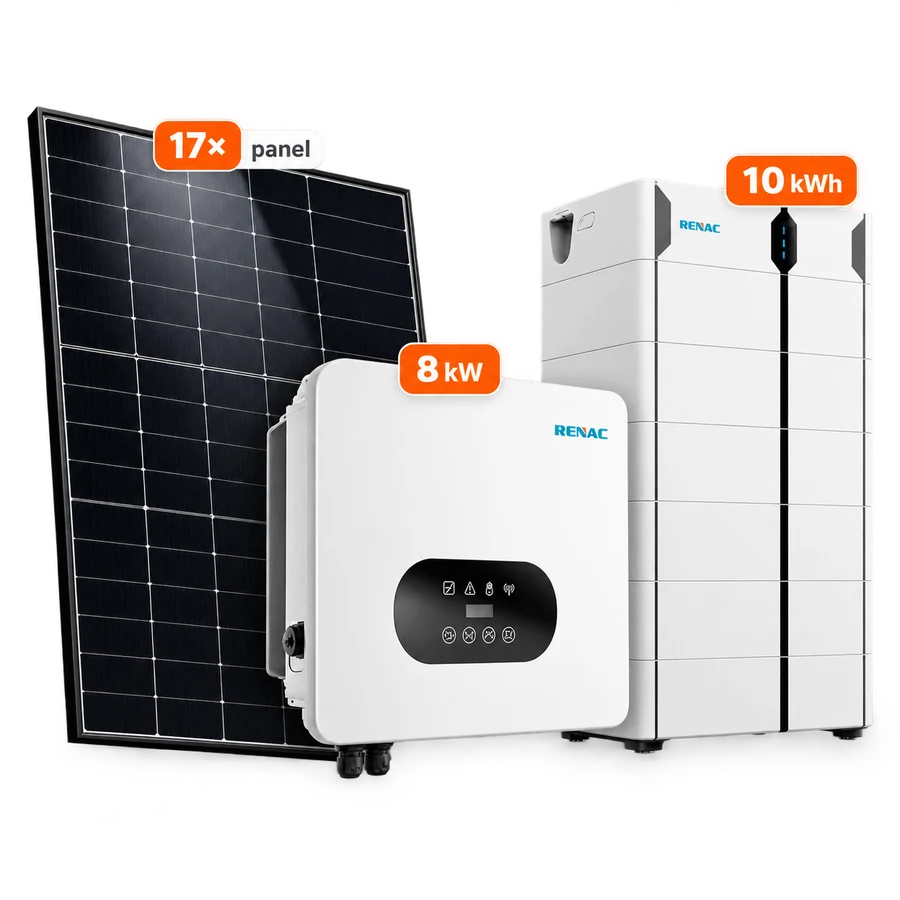 17 GreenHero panel, RENAC 8 kW inverter és 10 kWh Turbo H4 energiatároló